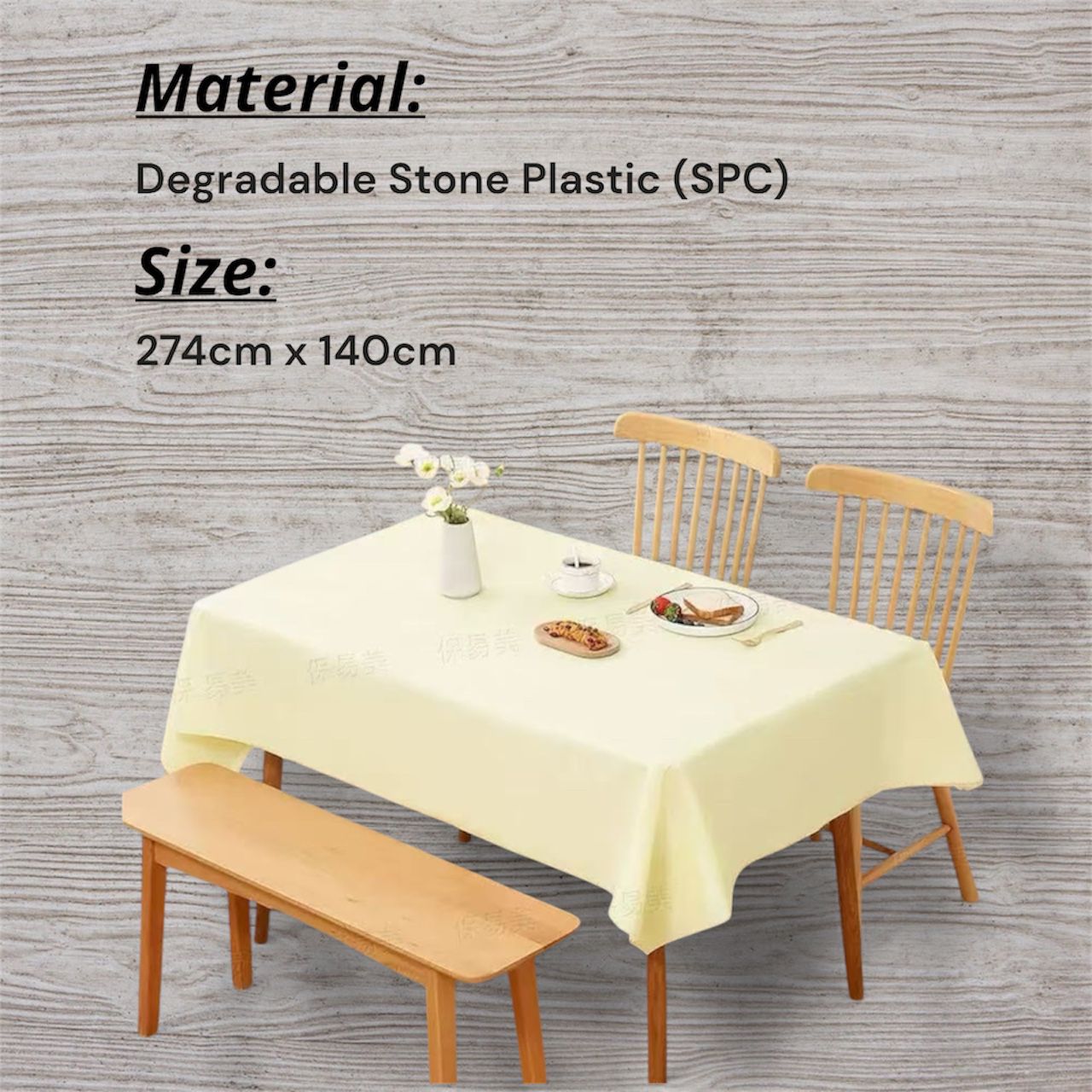 High Durable Disposable Stone Plastic Table Cloth