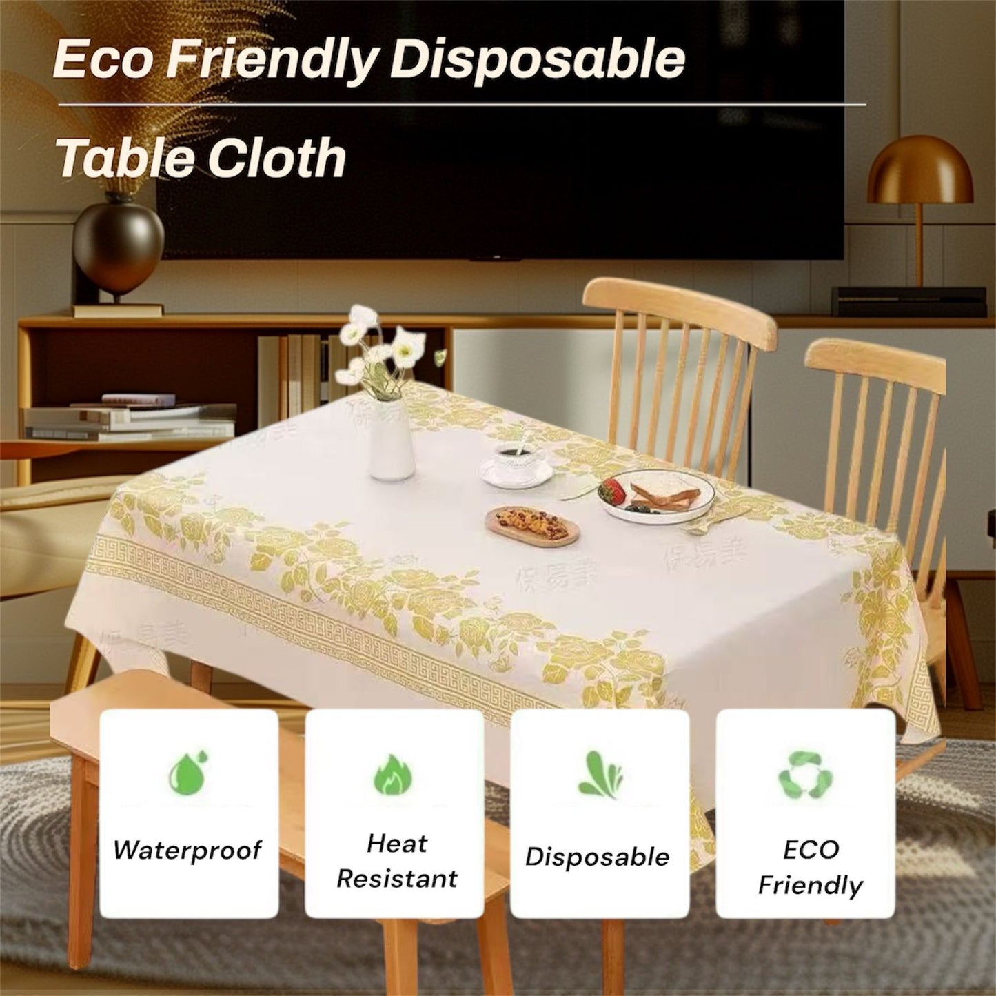 High Durable Disposable Stone Plastic Table Cloth