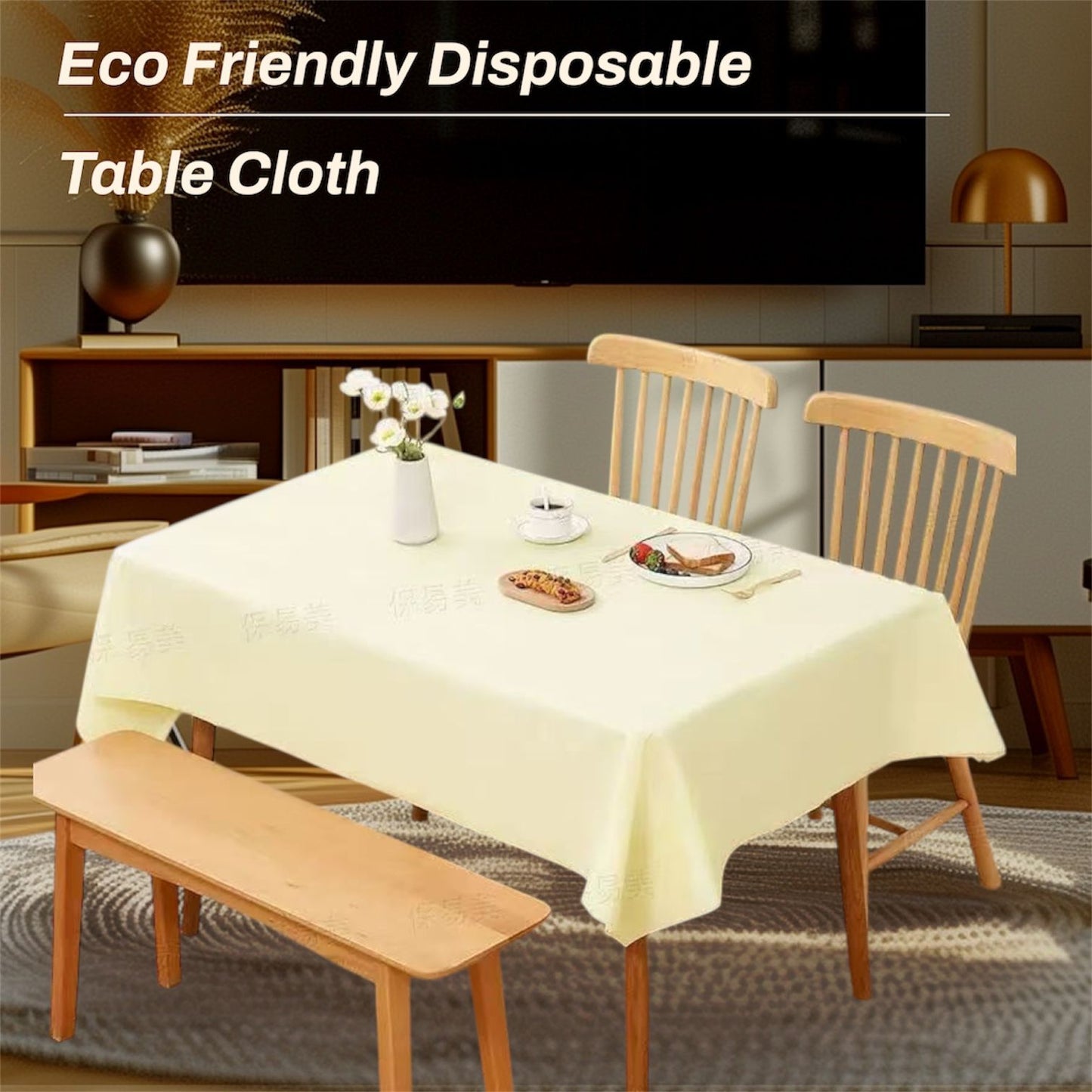 High Durable Disposable Stone Plastic Table Cloth